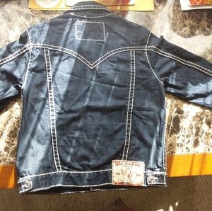 True religion mens denim matching jacket and Jean'